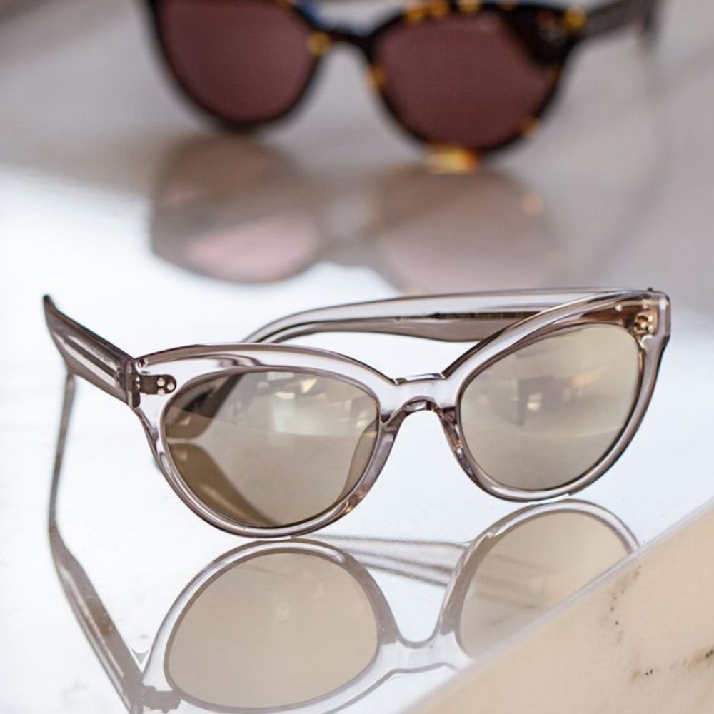 Oliver Peoples Roella Sunglasses with gold mirrored lenses